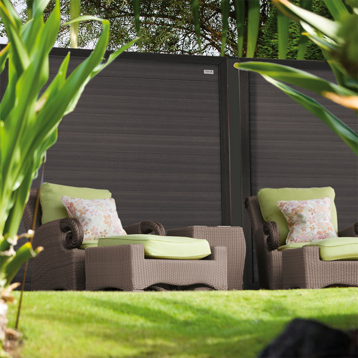 Elephant Schutting Forte Composiet Antraciet met Antraciet Frame 180x180cm